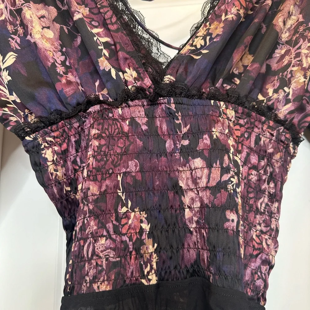 FREE PEOPLE Black Combo‎ Worth The Wait Bodysuit Sz XSmall